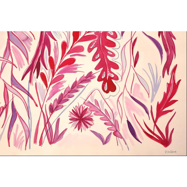 Paint 2023, Illustration Style Still Life "The Red Garden", Watercolor on Paper by Romina Milano For Sale - Image 7 of 7