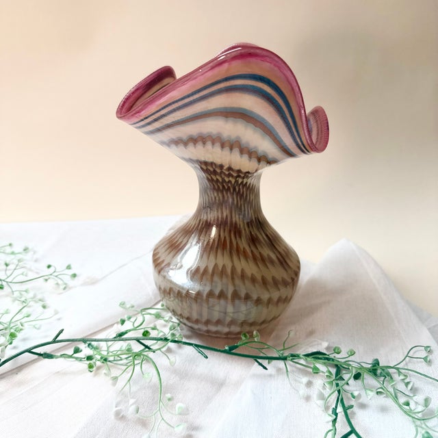 Vintage Peacock Eye Vase in Glass, 1970s For Sale - Image 6 of 16