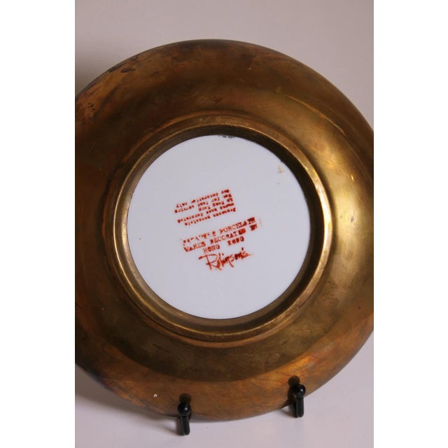 Abstract Vintage Makato Honda Porcelain Platter with Gold Rim For Sale - Image 3 of 5