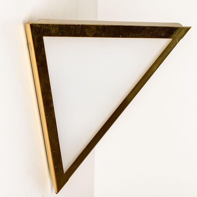 1970s Triangle Glass Wall Light from Limburg, 1970s For Sale - Image 5 of 16
