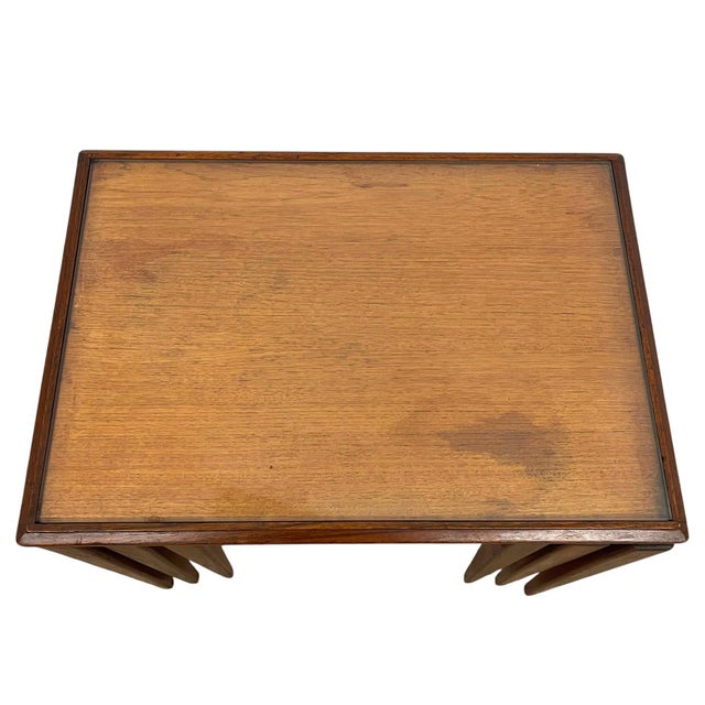 1970s Mid Century Modern Nesting Table Vith Removable Glass Tops, Set of Three For Sale - Image 9 of 9