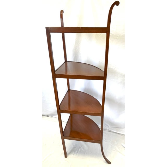 Mid Century Modern Cherry 4-Tier Corner Shelf For Sale - Image 4 of 12