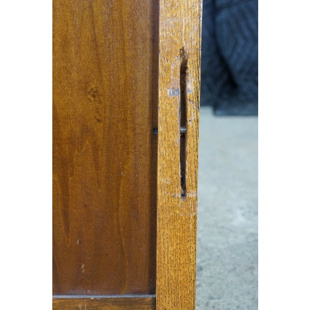 Antique 19th Century Late Victorian Quartersawn Oak Double Full Size Sleigh Bed For Sale - Image 15 of 18