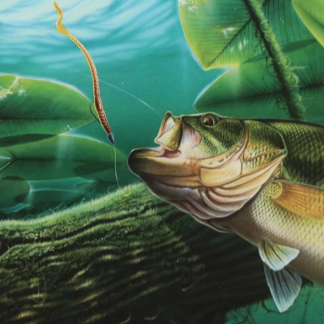 American 1980s Vintage Jon Wright Fishing Wall Art "Fooled Again", Framed For Sale - Image 3 of 9