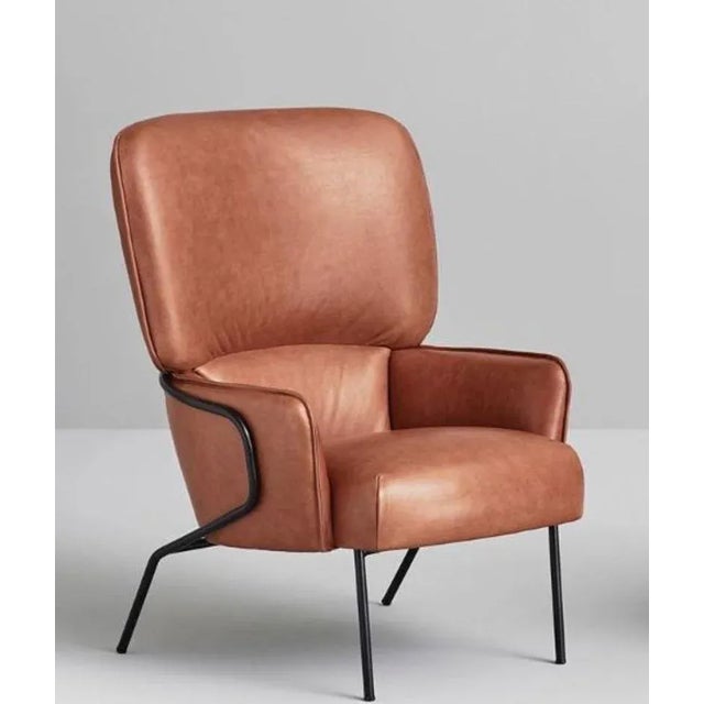 Contemporary Leather Armchair by Pepe Albargues For Sale - Image 3 of 6