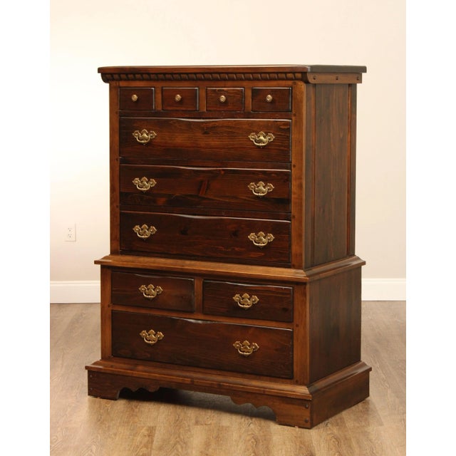 Vintage Pennsylvania House Solid Pine Chest on Chest For Sale - Image 9 of 12