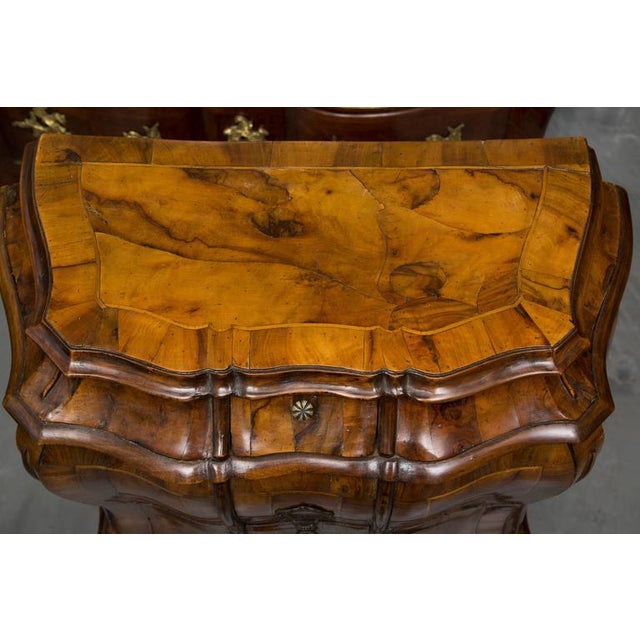 19th Century Pair of Italian Rococo Style Walnut Commodes For Sale - Image 11 of 12