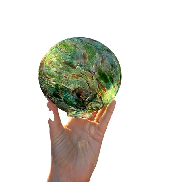 Industrial Vintage Glass Decor Fishing Floats Balls With 2001 Custom Art Glass Oregon Float Set of 5 For Sale - Image 3 of 18