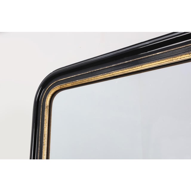 French Louis Philippe Mirror in Black Laquered and Gilted Wood, 1850 For Sale - Image 5 of 10