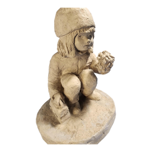 Vintage Bright Eyes School Daisies Signed Sculpture Dee Crowley Childhood Figurine Rare Find