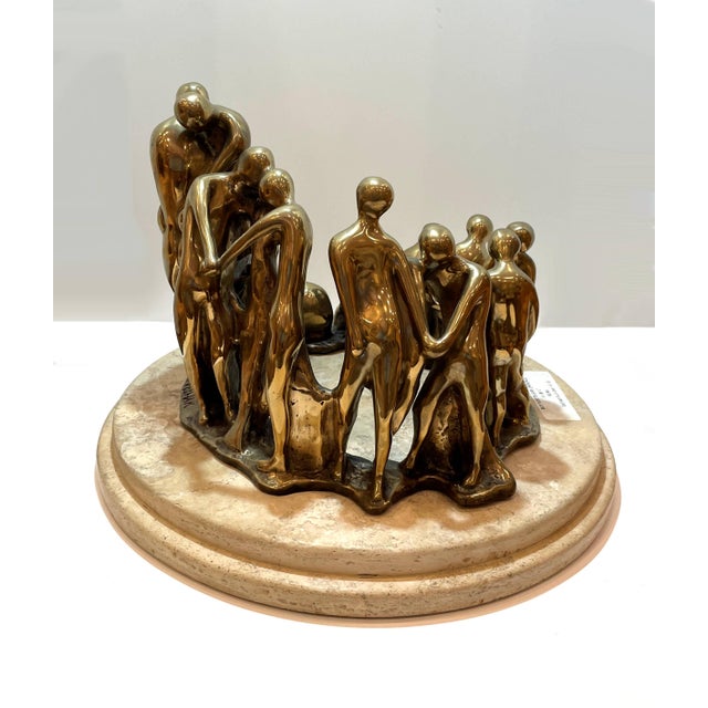 Bronze Late 20th Century Signed Marshak 4/20 "Boy Meets Girl" Figural Bronze Sculpture For Sale - Image 8 of 11