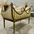 French Style Golden Settee Gold Leaf Details For Sale - Image 10 of 10