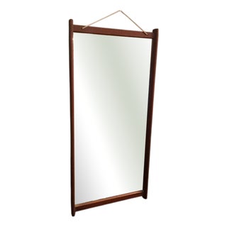Vintage Mirror with Teak Frame For Sale
