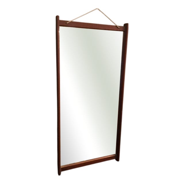 Vintage Mirror with Teak Frame For Sale