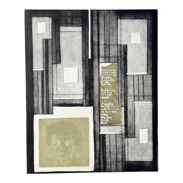 1960s Selma Bluestein Portrait and Ruth Lisa Schechter Poetry Etching For Sale