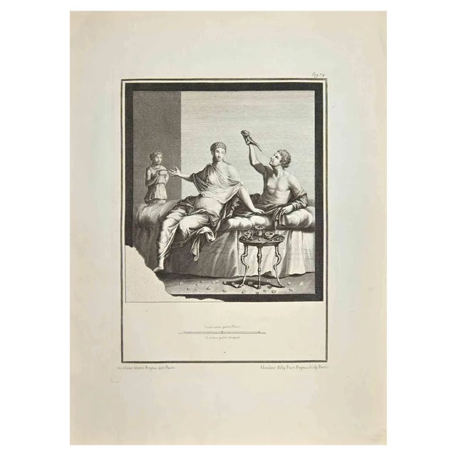 Nicola Vanni, Leisure in Roman Times, Etching, 18th Century For Sale