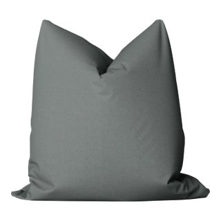 Slate Blue Wool Throw Pillow by the Drawing Room Atl For Sale