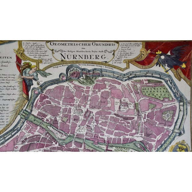 City View of Nuremberg, Germany: An 18th Century Hand-Colored Map by M. Seutter For Sale In San Francisco - Image 6 of 12