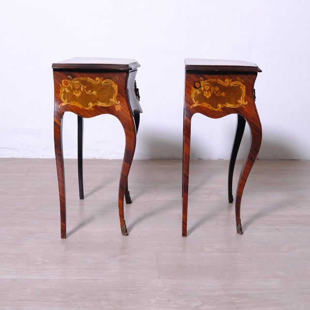 Louis XV Style Bedside Tables, 1950s, Set of 2 For Sale - Image 15 of 18