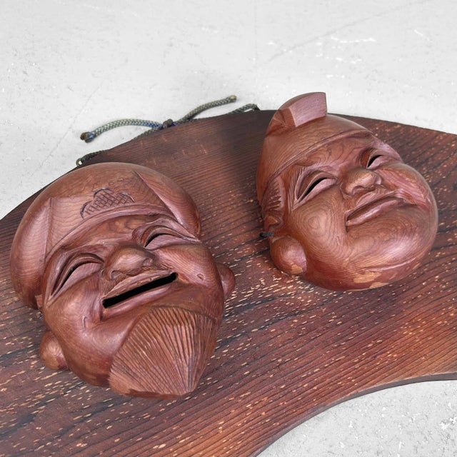 Wood Wooden Display of Gods Ebisu and Daikoku, Japan, 1920s For Sale - Image 7 of 11