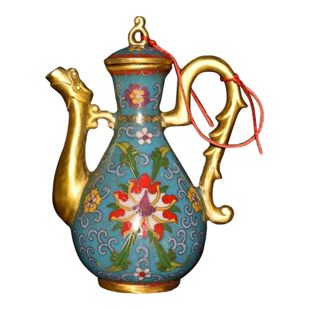 Late 19th Century Cloisonné Enamel Ewer With Dragon Spout, 1.2kg For Sale