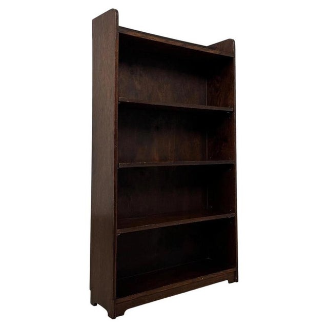Early 20th Century Antique English Oak Open Bookcase For Sale - Image 3 of 11