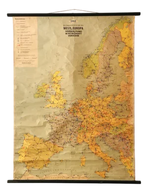 Vintage School Wall Map by JRO, 1960s