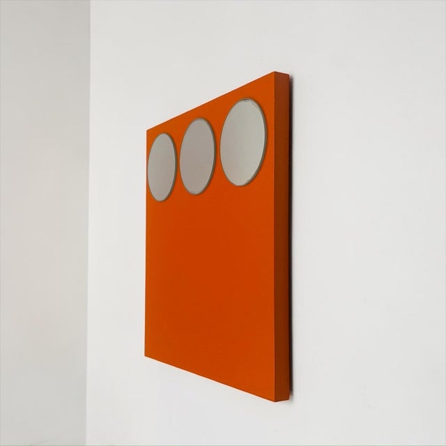 Geometric Orange Triple Wall Mirror, 1980s For Sale - Image 13 of 13