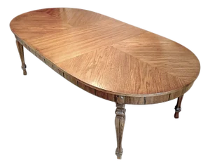Thomasville French Regency Louis XVI Walnut and Chestnut Extension Dining Table, Circa 1960s