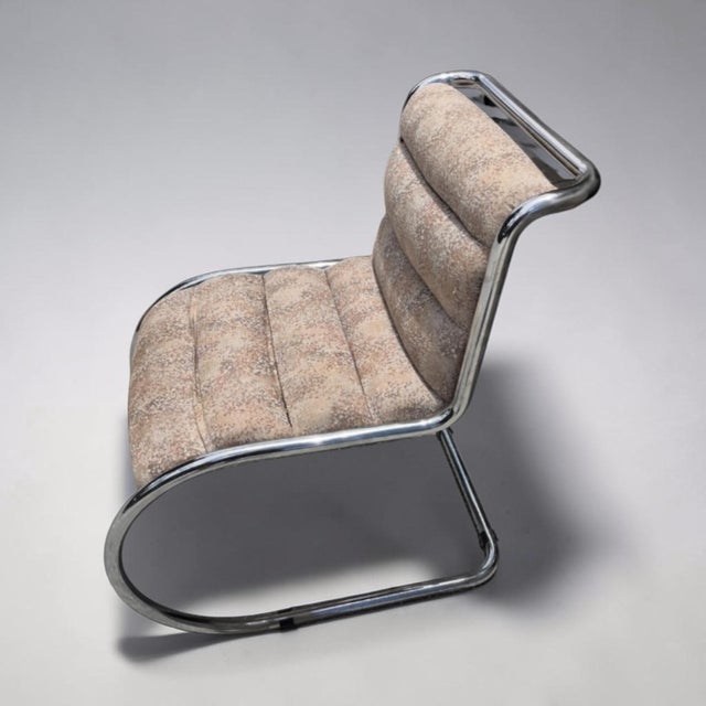 Metal Vintage Italian Modern Chrome Cantilever Slipper Lounge Chairs, Pair, Circa 1970s For Sale - Image 7 of 12