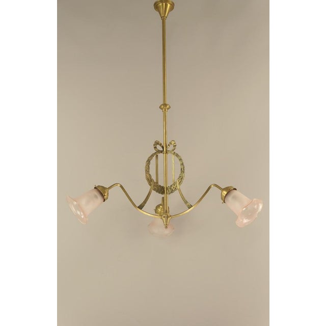 Art Nouveau Three-Arm Chandelier with Empire Motifs, France, 1910s For Sale - Image 14 of 14