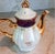 1950s Gna Hand Painted Victorian Courtship Iridescent Fine Porcelain Tea Pot For Sale - Image 4 of 9