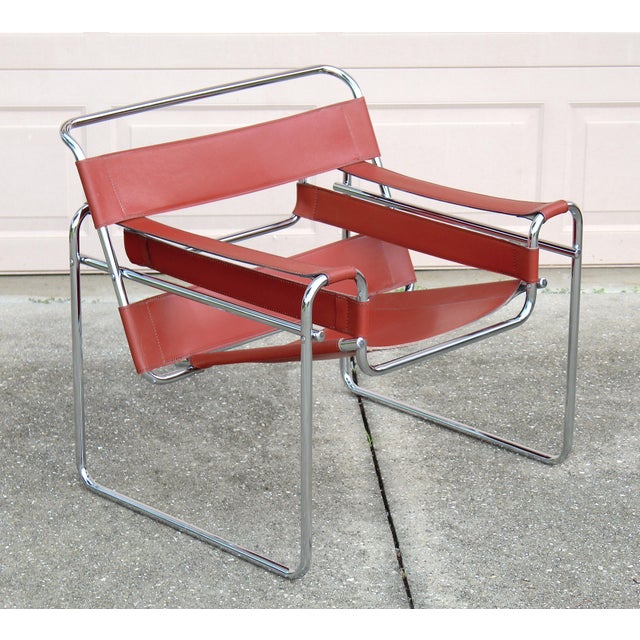 This armchair channels the essence of Marcel Breuer's renowned Wassily chair. Crafted in Italy and purchased in the 1960s,...