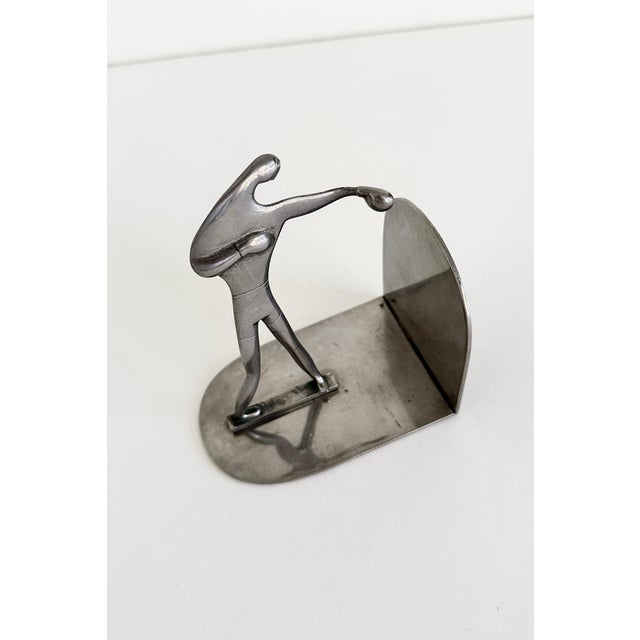 Metal Austrian Modernist Figural Bookends For Sale - Image 7 of 11