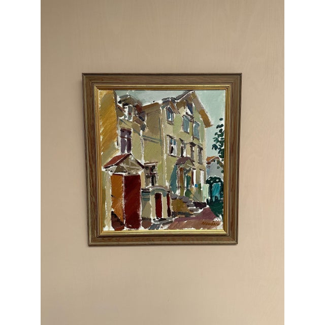 1970s Gösta Stawåsen, Södra Kyrkogatan 50, 1970, Oil on Canvas, Framed For Sale - Image 5 of 16