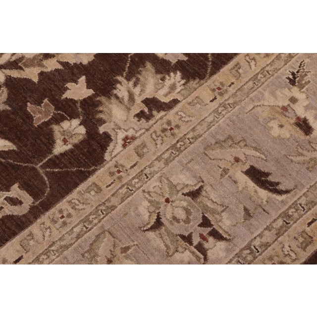 1980s Boho Chic Ziegler Brown Gray Hand-Knotted Wool Rug - 9'1'' X 11'10'' For Sale In New York - Image 6 of 8