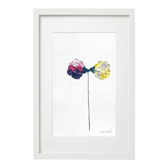 Framed Organic Modern Original Flower Oil Painting For Sale