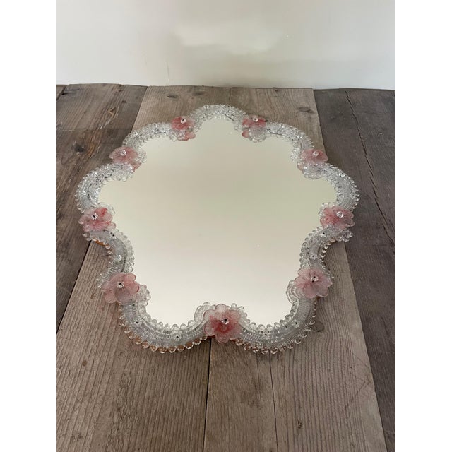 Pink Murano Glass Mirror, 1950s For Sale - Image 6 of 6