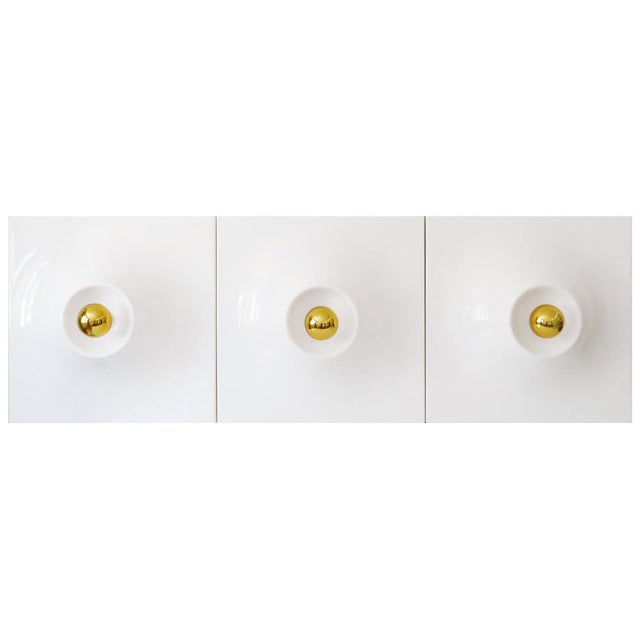 Mid-Century Modern Large Mid-Century Modern Wall Lamps in Fiberglass, 1970s, Set of 3 For Sale - Image 3 of 18