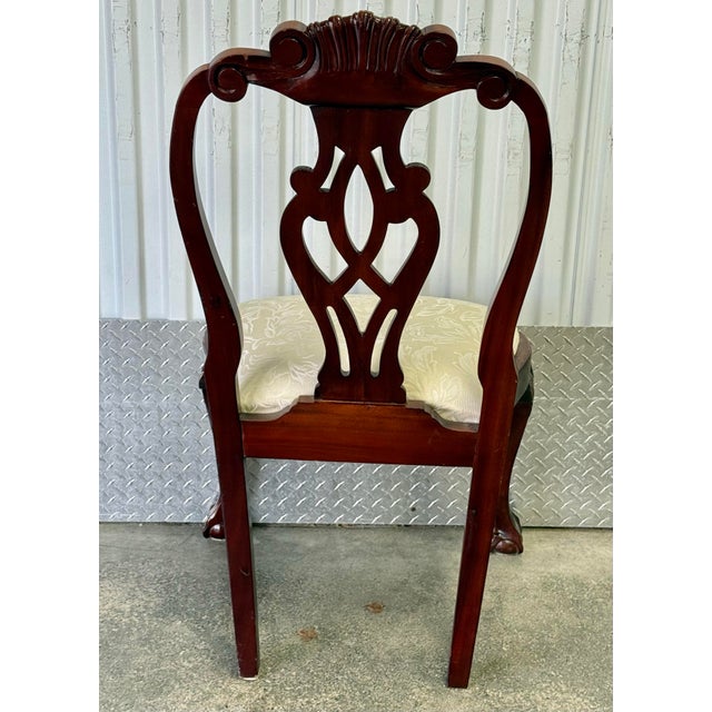1990s Late 20th Century Georgian Carved Rustic Mahogany Dining Chairs - Set of 4 For Sale - Image 5 of 12