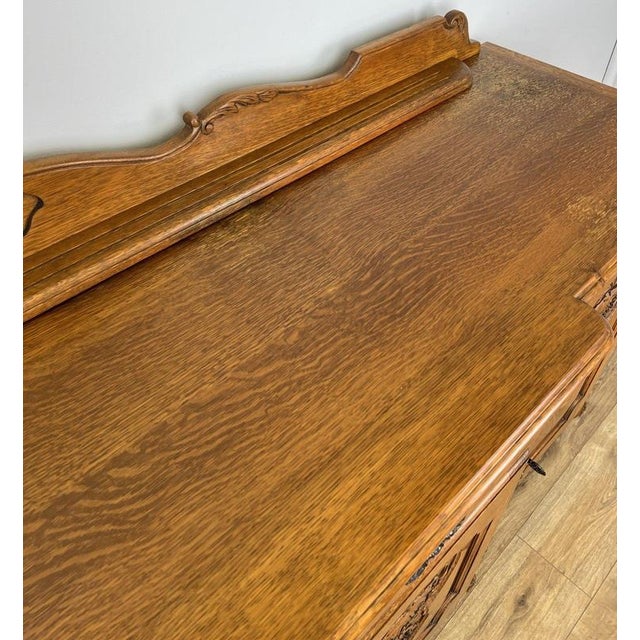 Vintage Louis French Oak Four Door Cupboard For Sale - Image 12 of 17