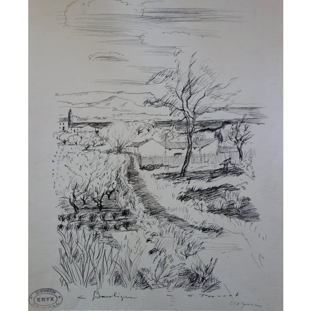Gaston Barret, The Bucolics, Ink on Vellum For Sale