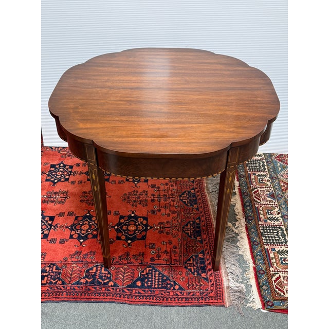 Henkel Harris Federal Inlaid Cherry Wood Flip Top Console Table For Sale - Image 10 of 12
