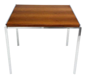 Stow & Davis Mid-Century Modern Walnut & Chrome Coffee Table