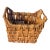 Vintage Handmade Wicker Market Basket W Handles For Sale