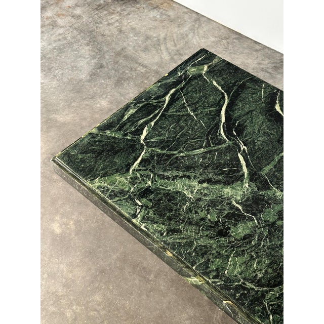 Green Verde Alpi Marble Pedestal Coffee Table, Italy, 1980s For Sale - Image 8 of 14