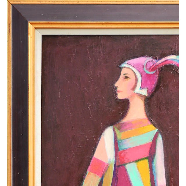 Abstract David Adickes "Dress of Many Colors with Still Life" Modern Abstract Female Portrait Painting, 2005 For Sale - Image 3 of 12