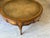 Weiman Mid-Century Weiman "Heirloom Quality" Round French Provincial Coffee Table With Gold-Tooled Leather Top For Sale - Image 4 of 10