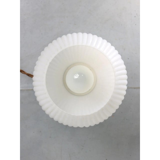 Black Mid-Century Brass and Opaline Table Lamp For Sale - Image 8 of 14