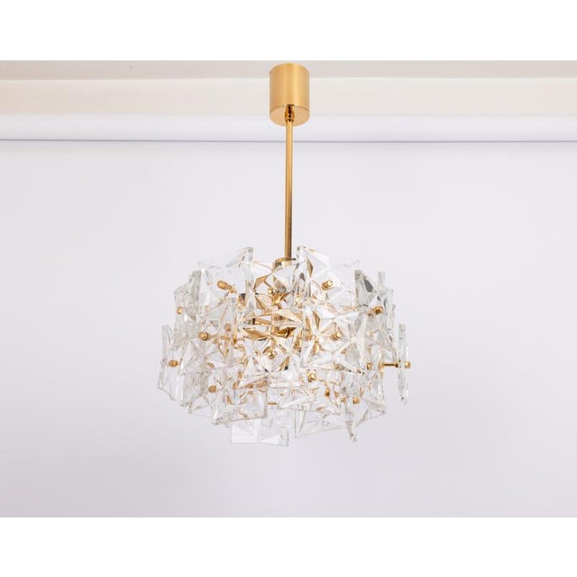 Chandelier in Brass and Crystal Glass from Kinkeldey, Germany, 1970s For Sale - Image 6 of 11